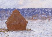 Claude Monet Haystack in the Snow,Overcast Weather oil